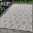 Carpetsale24 Tapis Extérieur gris 140x200 cm Tapis plat moderne imperméabiliser balcons, patios, cuisines, salons et jardins