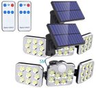 BLEOSAN Lot de 2 Lampes Solaires Exterieur avec Détecteur de Mouvement IP65 Étanche 138 LED Projecteur Extérieur pour Jardin Lumière