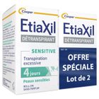 Déodorant Détranspirant - Etiaxil - Lot de 2 - 2x15ml - Peaux Sensibles - Sans Parfum