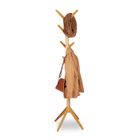 Relaxdays Portemanteau en bambou moderne, 8 crochets, Porte-vestes design en bois, HxlxP : 179 x 40,5 x 40,5 cm, nature