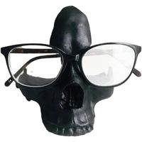 Monture de lunettes en forme de crâne, monture de lunettes créative, accessoire de statue en résine(noir)