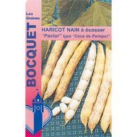 Sachet de  Haricot nain à écosser Pactol 90g (type coco paimpolais) - 90 g - Haricot nain à écosser - LES GRAINES BOCQUET