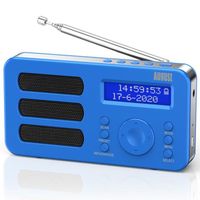 Radio Portable Numérique DAB FM Bleu August MB225 - Réveil Digital Portatif
