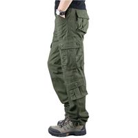 Cargo Pantalon en Coton Homme Mulit 8 poches Loose Fit Pantalon de Dockers Homme