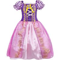 Robe Princesse Fille Raiponce - AmzBarley - Déguisement Halloween Carnaval Cosplay