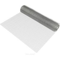 pro.tec 1x rouleau grillage métallique (mailles carrées)(1m x 25m)(galvanisé) grille soudée grillage volière grillage clôture
