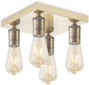 PLAFONNIER Home Sweet Home Classique Plafonnier LED spot Nitro | 23/23/10cm | Laiton | 4 lumières spot de plafond | métal | Dimmable | [J6731]