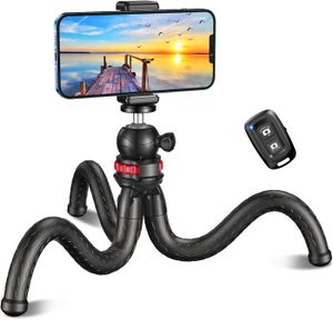 TRÉPIED Trepied Smartphone, Rotatif à 360° Flexible Mini Trepied pour Appareil Photo avec Télécommande Bluetooth, Perche Selfie.[Y9]