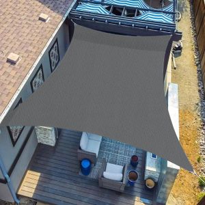 VOILE D'OMBRAGE 2x3m Graphite Voile d‘ombrage Rectangulaire, HDPE Une Protection des Rayons UV à 95%, pour en Plein air, Jardin & Terrasse.[G604]