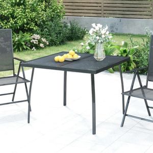 TABLE DE JARDIN  Table de jardin anthracite 100x100x72 cm Treillis d'acier-ako7370392505623