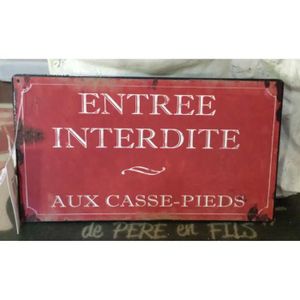 Plaque gravée autocollante 20x15 cm /"Entrée interdite/" fond rouge