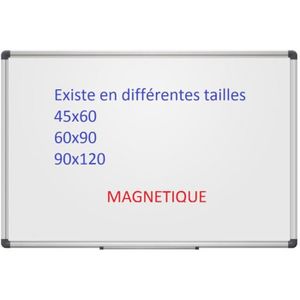 DAHLE - Tableau blanc laqué 60 x 90 cm - magnétique - cadre alu