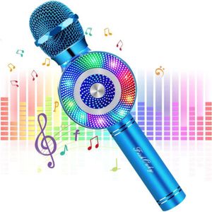 MICROPHONE Mircophone Karaoke sans Fil, 4 en 1 Portable Micro