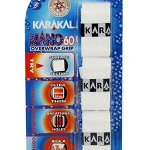 GRIP RAQUETTE DE BAD. Surgrip Karakal Nano 60 Blanc