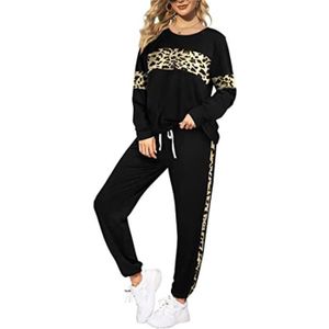 Femme Panneau Latéral Imprimé Rayure Jogging Bas 2Pcs de détente Survêtement Set