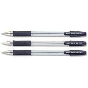 Pilot BPS-GP-F-B Bo/îte de 12 stylo /à bille Pointe fine Encre Noire Corps transparent avec grip antid/érapant et capuchon
