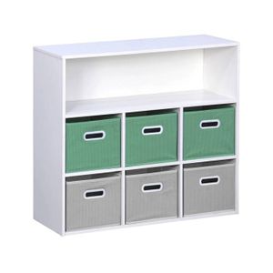Rangement Jouets Enfant – Meuble Avec 3 Tiroirs, étagères Et Caisses Roulantes – Blanc – 122x118x30 Cm – Organisation Pratique Pour Chambre - 2