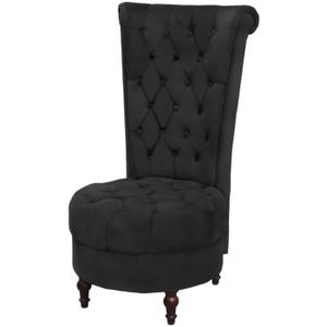 FAUTEUIL SIB Chaise de canapé avec dossier haut Noir Tissu 