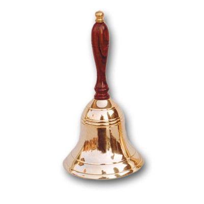 Argent Th/é Cloche /à Main Sonnette Clochette Argent avec Manche en Bois iGadgitz Home U6927