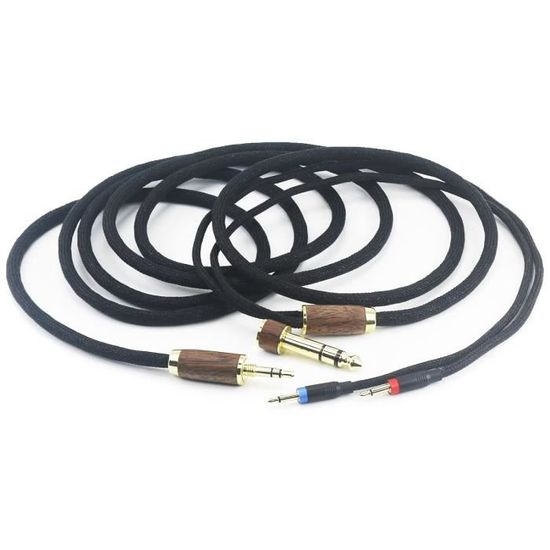 Câbles Haut-parleur HiFi 2m Avec Fiches Banane Plaquées Or - 14 AWG, 600 Brins OFC - Lot De 2 Pour Système Stéréo