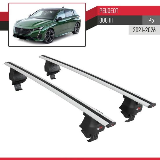 Barres De Toit Transversales Pour Peugeot 308 Break 2007-2013 - Marque Turtle, Neuves, Garantie 2 Ans