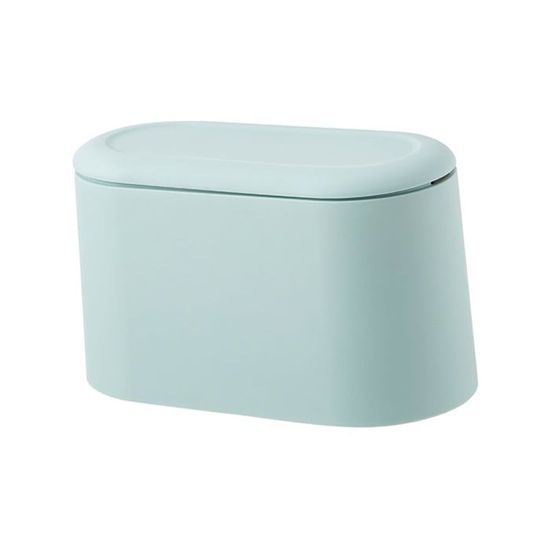 Poubelle De Table Avec Couvercle Style Marbre - Dimensions 15,3x14,7 Cm, Capacité Modérée, Pour Salle De Bain, Bureau, Cuisine (blanc)