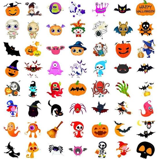 Tatouages Temporaires Phosphorescents Pour Halloween - 10 Feuilles, Motifs Sorcière, Citrouille, Fantôme, Brillent Dans Le Noir