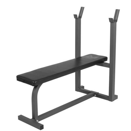 Banc De Musculation Plat GYRONETICS - Charge Max 200kg, Hauteur Réglable 44-56cm, Cadre Acier
