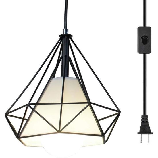 FORTUNE Lustre à Piles, Suspension à Piles, Lampes En Rotin