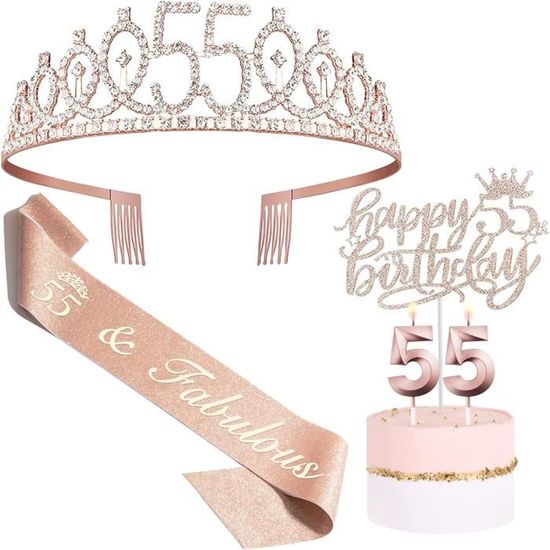 Anicy Couronne D'Anniversaire Pour Fille De 11 Ans - Écharpe Et Couronne D'Anniversaire - Décorations Festives Colorées