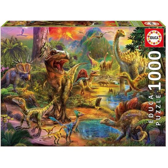 Puzzle Terre de Dinosaures - Educa - 1000 pièces - Animaux - Adulte