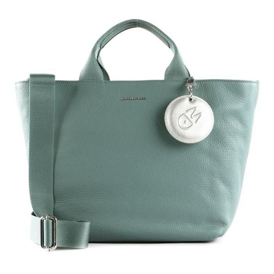 Sac à épaule Mandarina Duck Mellow Leather - Modèle Hobo Couleur Mistral (bleu) - 100% Cuir De Veau