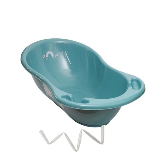 Baignoire Bébé 102 Cm Avec Thermomètre - Vert Viride - Option Pied Et Tuyau D'Évacuation