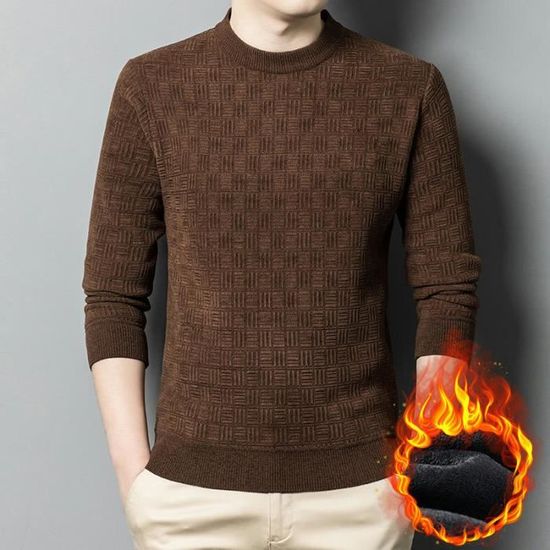 Pull Hiver Homme Col Châle - Tricot Coupe Droite - Look Décontracté Pro - Manches Longues Boutons