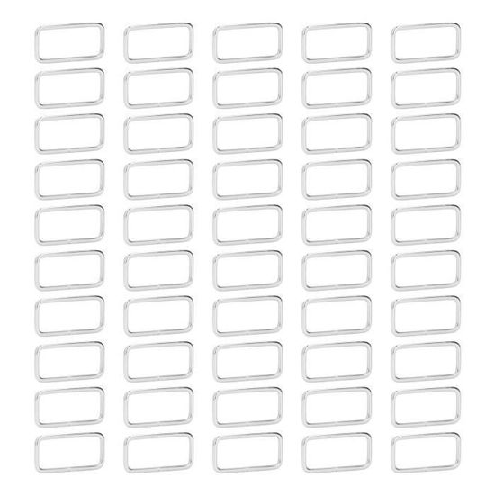 Lot De 50 Anneaux Rectangulaires Métal Blanc - Pour Bracelets, Bijoux, Perles - Neuf France