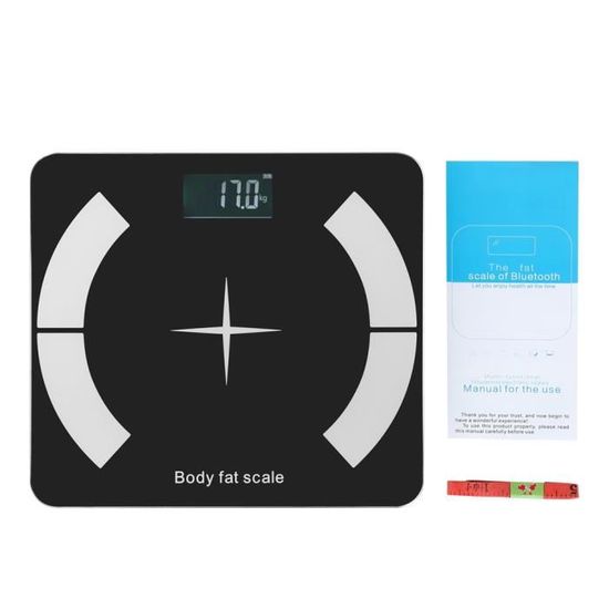 Balance Impédancemètre électrique Tech-Med - Pèse Jusqu'à 180kg, Analyse IMC, Graisse, Eau, Muscle, Os