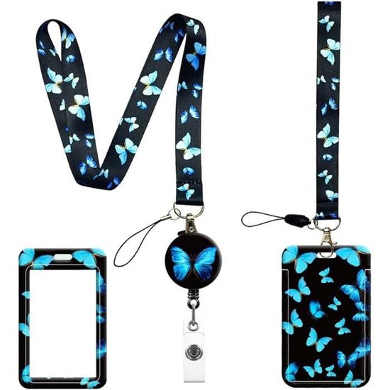 Porte Badge - Papillon - Rétractable - Cordon Tour De Cou - Imperméable - Pratique - Beaux-Arts Et Loisirs Créatifs