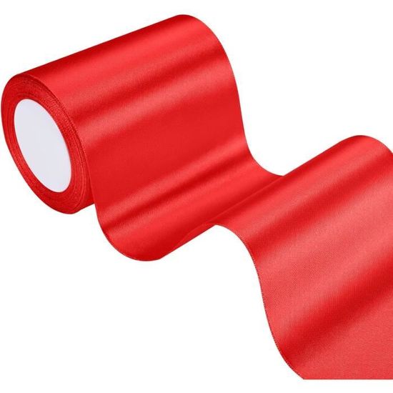 Ruban Satin Rouge 10cm X 22m - Pour Noël, Mariage, Cadeaux | Décoration Festive