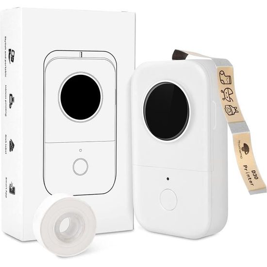 Imprimante D'étiquettes Bluetooth Portable - Compatible IOS/Android - Avec 2 Rouleaux - Pour Maison, Bureau, Organisation - 12