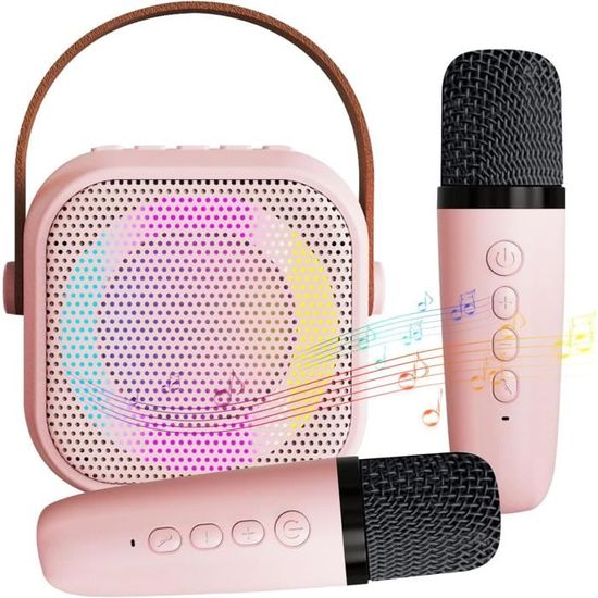 Machine à Karaoké Portable Pour Enfants – Avec 2 Microphones, Jouet Fille Garçon, Bleu