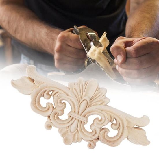 4 Appliques Bois Sculpté Angle – 30 X 6,5 Cm, Chêne, à Peindre Pour Déco Meubles Vintage