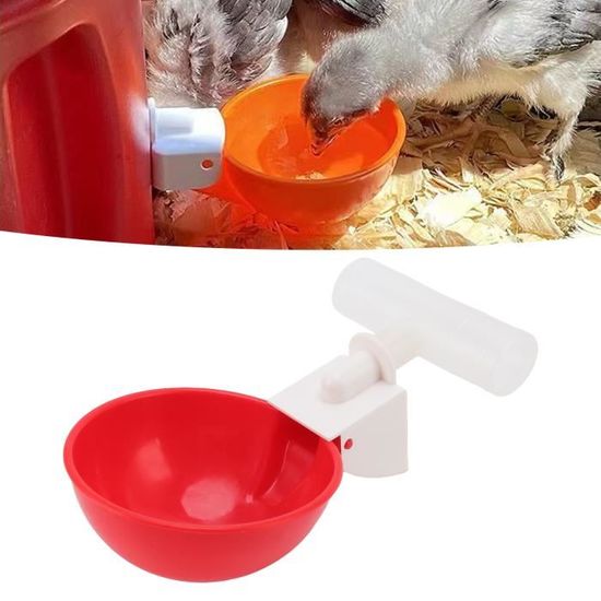 Abreuvoir Automatique Poules 12L - Système Par Gravité - Seau + 8 Bols - Pour Poules, Canards, Volailles