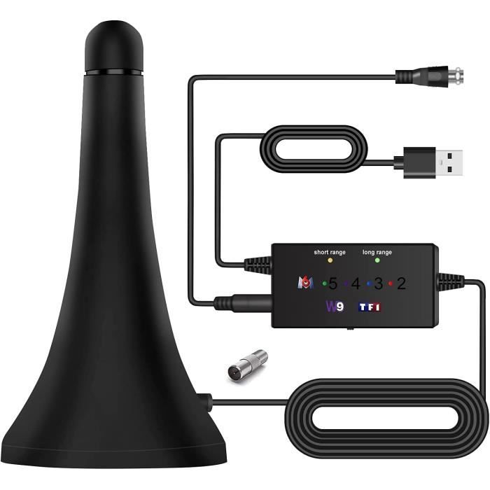 Antenne TV Intérieure Puissante 36DBI - Portée 200 Km Pour TNT HD - 9