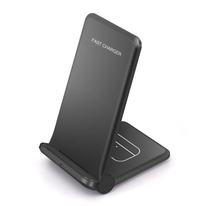 25W 2 en 1 Noir - Chargeur sans fil Qi 2 en 1, support pliable, Charge rapide, pour iPhone 12 11 XS XR X 8 Ai