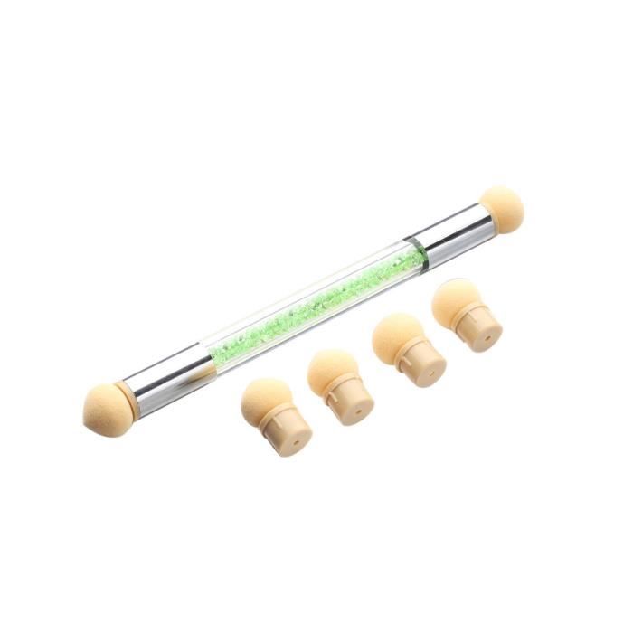 VERNIS A ONGLES Set Glitter Powder Picking Dotting Gradient Pen Brush + 6Sponge Nail Art Tools ZZP70518825E_Ion