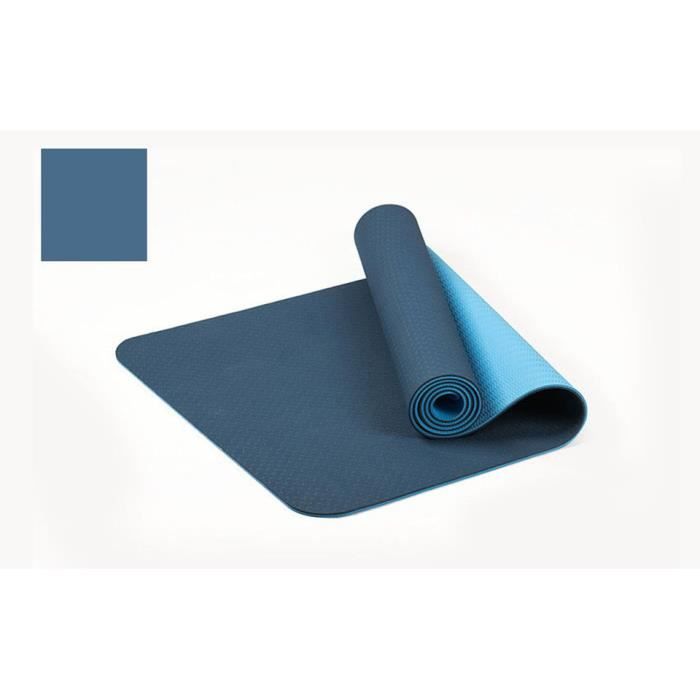 TPE antidérapant plus épais tapis de yoga bicolore tapis de fitness sportif de haute qualité tapis insipide pour la maison |bleu