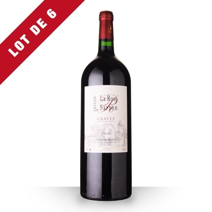 Lot de 6 - Magnum Château La Rose Sarron 2016 AOC Graves - 6x150cl - Vin Rouge