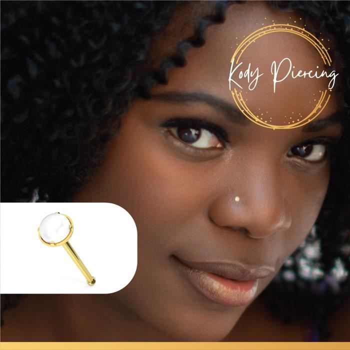 KODY PIERCING Stud Or 9 Carats avec Pierre Naturelle de 1,2mm serti