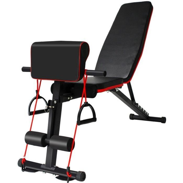 HiO Adjustable Weight Bench, Foldable Sit Up Bench 4 in 1 Home Training Gym Weight Lifting Bench Workout Training Leg Exercise, Flat