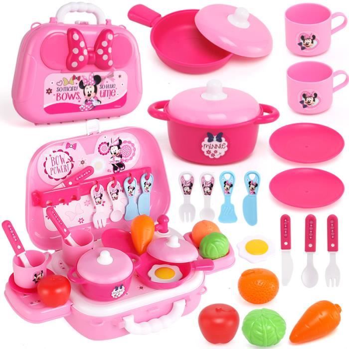 Sac à dos pour jouet de cuisine Disney Minnie pour filles, adapté aux enfants de 3 ans et plus
